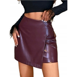 SHEIN BORDOWA SPÓDNICA Z EKOSKÓRY MINI XL ŁPB