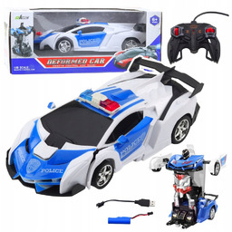 Auto Robot 2W1 Policja Radiowóz Policyjny Zdalnie Sterowany