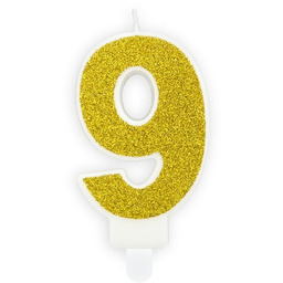 Świeczka cyferka z brokatem - 9 - 1