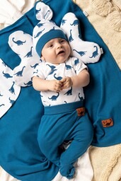 Niebieski półśpioch bawełniany dla niemowlaka