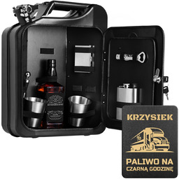 Kanister barek z wyposażeniem dla kierowcy na imieniny