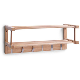 ZELLER Bambusowa półka na ubrania, wieszak + haczyki