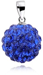 Wisiorek kulka szafirowe kryształki Swarovski 12mm shamballa discoball