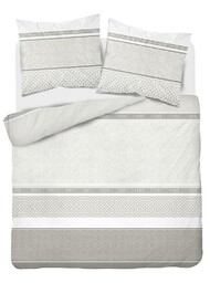Detexpol Pościel flanelowa 220x200 beżowa pasy ornamenty 4520