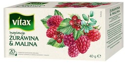 Vitax Inspirations Żurawina Malina Ex20 herbata ekspresowa owocowa