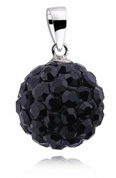 Wisiorek kulka czarne kryształki Swarovski 12mm shamballa discoball