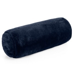 Eurofirany Poduszka dekoracyjna 15x45 Nina granatowa futrzana wałek