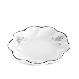 Eurofirany Patera ceramiczna 25x5 Elsa biała srebrna 02
