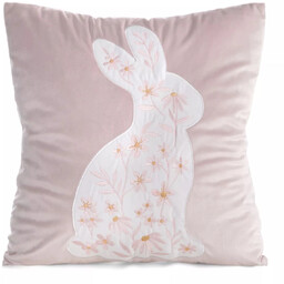 Poszewka wielkanocna różowa z aplikacją zajączka JSWC-42