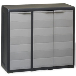 Elior Trzydrzwiowa szafka balkonowa gospodarcza czarny + szary