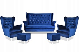 Sofa Uszak + 2 fotele + 2 podnóżki