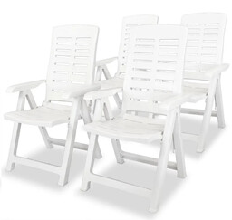 Edinos Zestaw białych składanych krzeseł ogrodowych R7-Z47