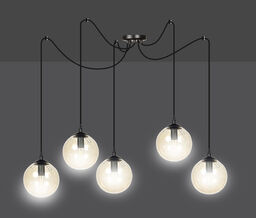Emibig GIGI 5 BLACK TRANSPARENT 936/5 lampa wisząca
