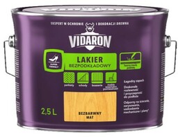 VIDARON Lakier Bezpodkładowy bezbarwny mat 2,5L