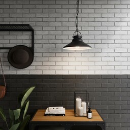 Luminex Lampa wisząca Iron, czarny/biały