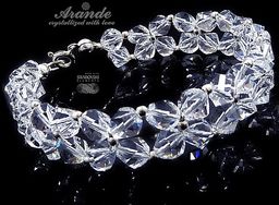 Bransoletka Kryształy Ślubna Crystal Helix Srebro