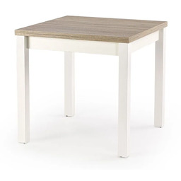 Edinos Kwadratowy rozkładany stół biały + dąb sonoma