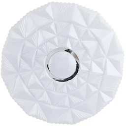 Plafon LED okrągły biały ze srebrnym detalem PLF-64839-S-CL