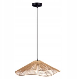 Lampa Sufitowa Wisząca Pleciona Brązowa Pleciony Klosz 55