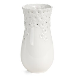 Eurofirany Wazon dekoracyjny 14x14x28 Elisa biały 01