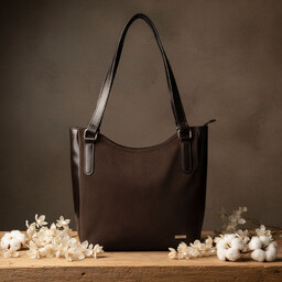 Shopperka hobo bag SHE skóra zamszowa 603 czekolada