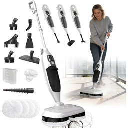 Mop Parowy Obrotowy 1300W Samonapędzany Regulacją Intensywności Pary