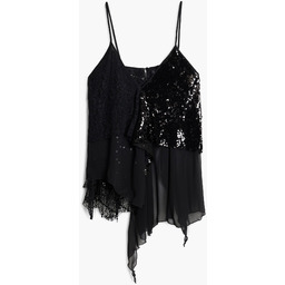 Desigual Top z cekinami i falbanami