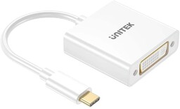 Unitek Adapter USB-C na DVI 1080P@60Hz, biały, 15cm
