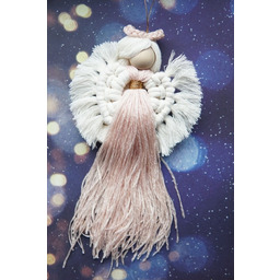 Pakamera Anioł pleciony sztuką makramy 25cm