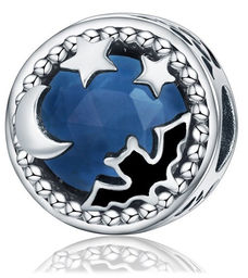 Rodowany srebrny charms do pandora gwieździste niebo batman