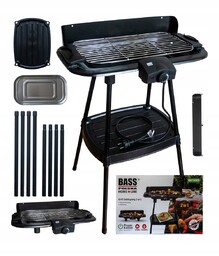 Bass Grill Elektryczny Ogrodowy Stojący 2800W 2w1 Uniwersalny