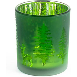 H&h świecznik świąteczny zielony las 7x8 cm