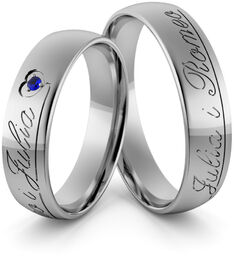 Obrączki ślubne palladowe 5 mm z imionami