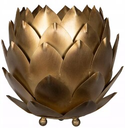 Osłonka Na Doniczkę Złota 17cm kwiat szyszka loft