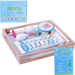 Zestaw drewnianych instrumentów muzycznych Kadoing - ze skrzynią