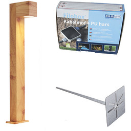 QAZQA Lampa zewnętrzna aluminiowa z nadrukiem drewna