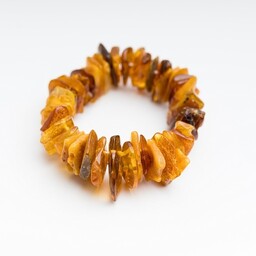 Pakamera Surowa bransoleta z bursztynu bałtyckiego - naturalny