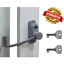 Zabezpieczenie okna na klucz  blokada antywłamaniowa, szara