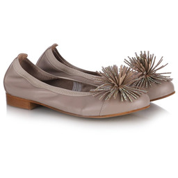 Baleriny damskie Gamis 7416 G 101 beżowe SKÓRA