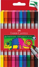 Faber Castell FLAMASTRY DWUSTRONNE 10 KOLORóW FABER CASTELL