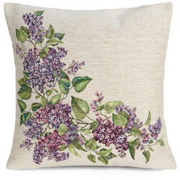 Poszewka gobelinowa beżowa z motywem bzu JA209-01