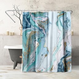 Americanflat Marmur zasłona prysznicowa, 100% poliester, zasłona prysznicowa