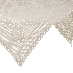 Eurofirany Obrus serweta 85x85 Olivia beżowy jasny ażurowy