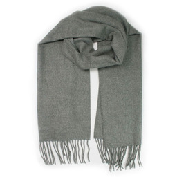 Szalik Szary, Jednokolorowy, Elegancki. z Frędzlami -V.FRAAS- Ciepły,