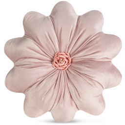 Poduszka welwetowa pudrowa w kształcie kwiatu POEJ-02