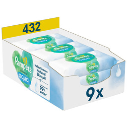 Chusteczki Nawilżane Pampers Harmonie Aqua, 9 x 48