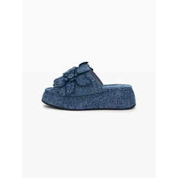 Desigual Sandały na platformie z denimu