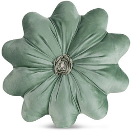 Poduszka welwetowa zielona w kształcie kwiatu POEJ-04
