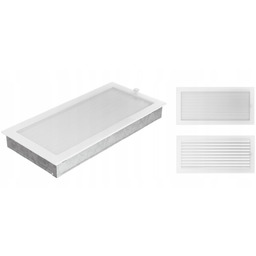 Kratka kominkowa wentylacyjna biała z żaluzją 22x45 szeroka