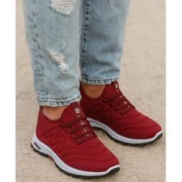 Ocieplane buty chłopięce sportowe Bordowe